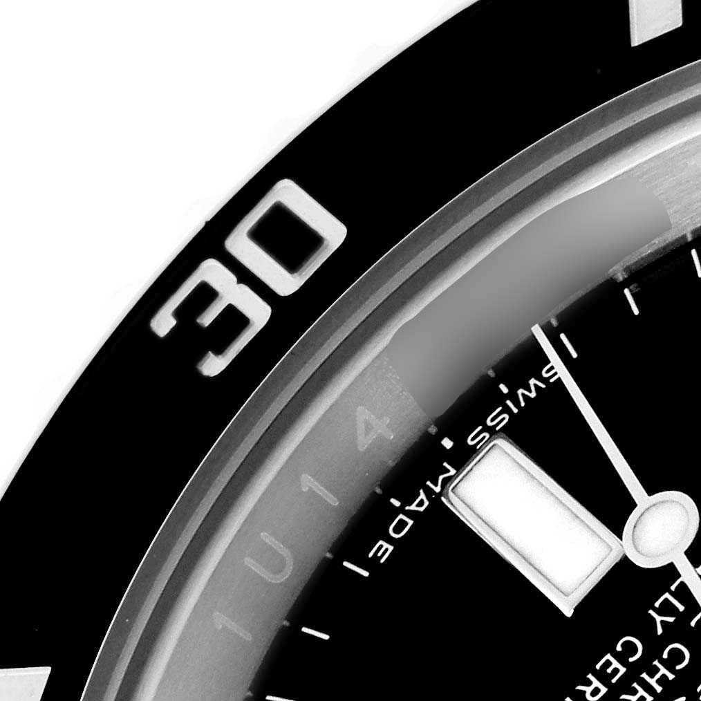 A close-up shot of the Rolex Submariner 116610LN Men's Stainless Steel Black Dial 116610LN Men's Stainless Steel Black Dial shows the bezel and part of the watch face.