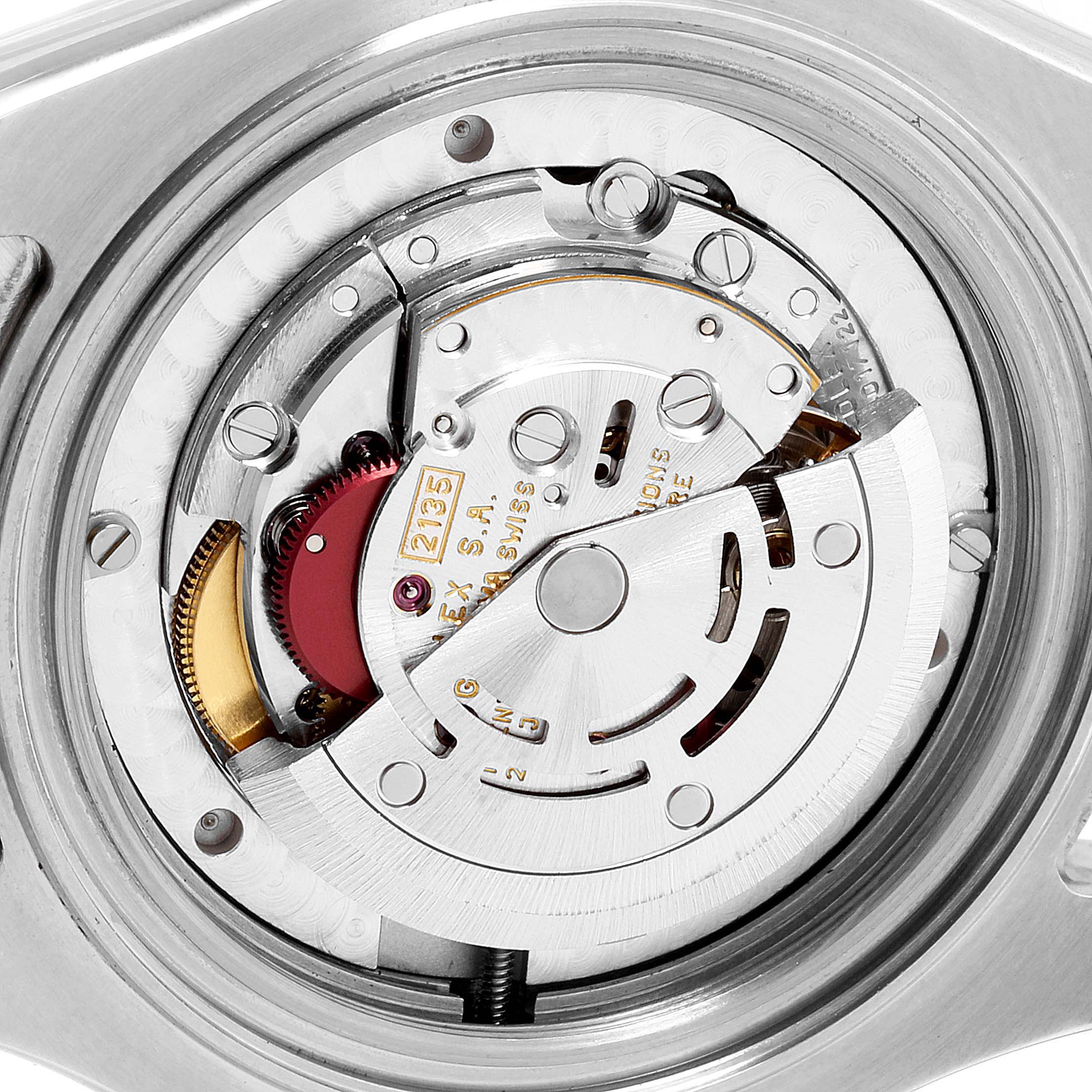 The image shows the internal mechanism of a Rolex Yacht-Master 68623 Men
s Steel and Gold (two tone) Champagne Dial 68623 Men
s Steel and Gold (two tone) Champagne Dial watch, viewed from the back.