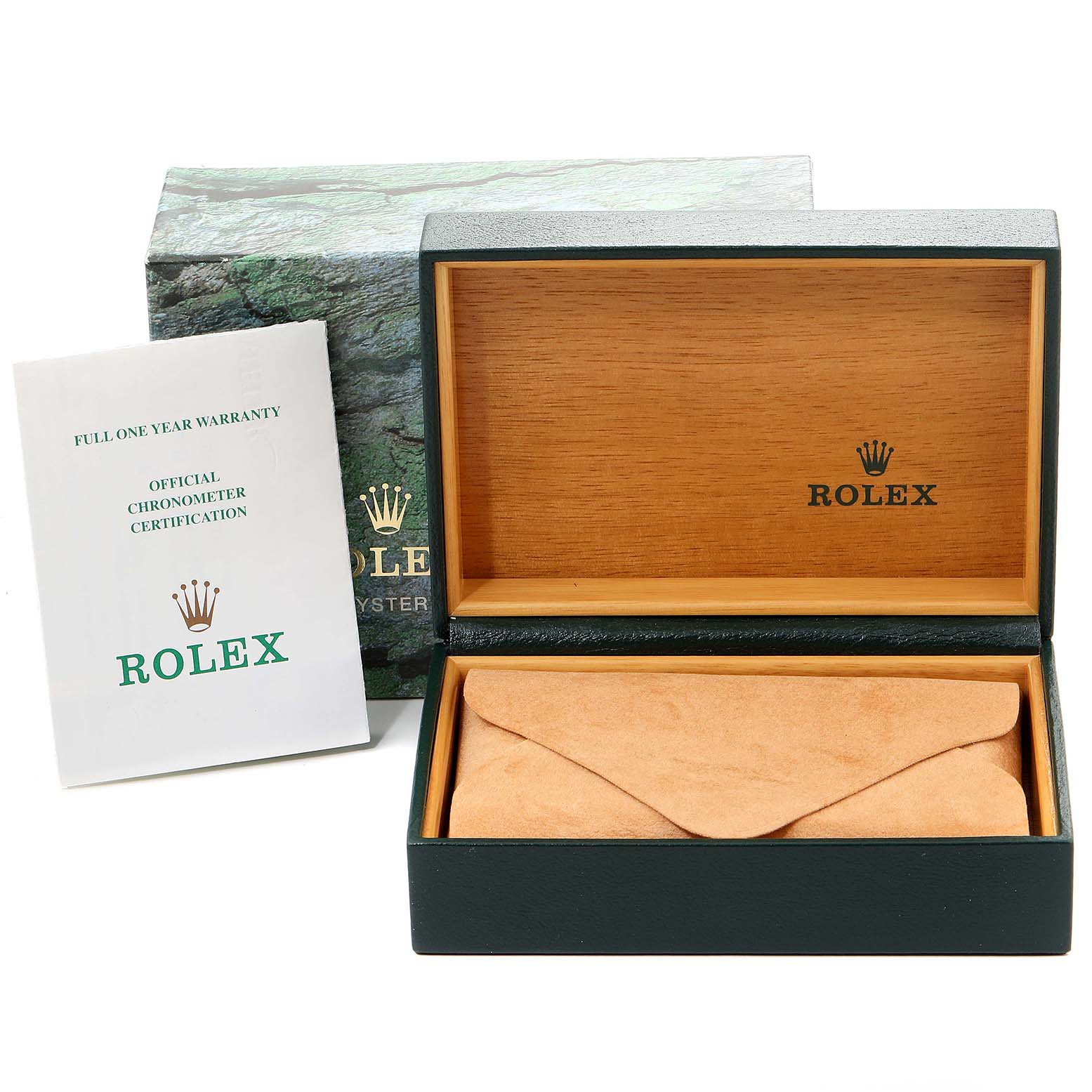 The image shows the open box, outer packaging, and warranty card for a Rolex Yacht-Master 68623 Men
s Steel and Gold (two tone) Champagne Dial 68623 Men
s Steel and Gold (two tone) Champagne Dial.