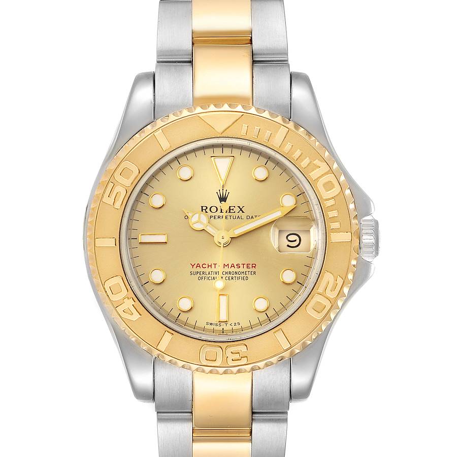 Rolex Yachtmaster 35 Midsize Steel Yellow Gold Unisex Watch 68623 Box Papers SwissWatchExpo