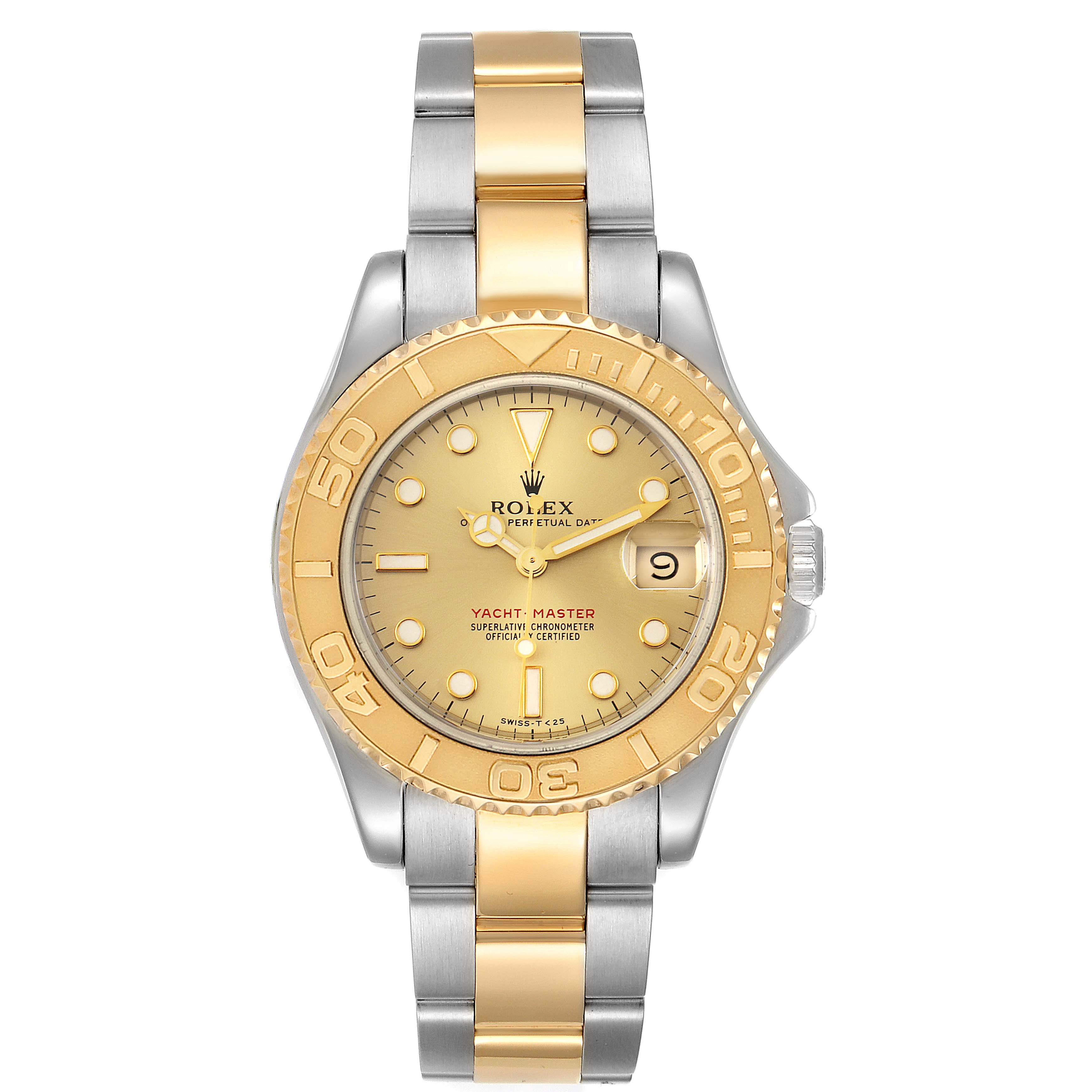 Rolex Yachtmaster 35 Midsize Steel Yellow Gold Unisex Watch 68623 Box ...