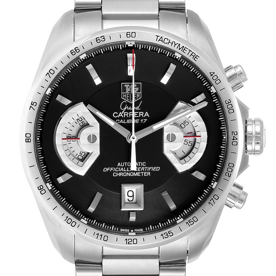 Tag Heuer Grand Carrera Black Dial Automatic Mens Watch CAV511A SwissWatchExpo