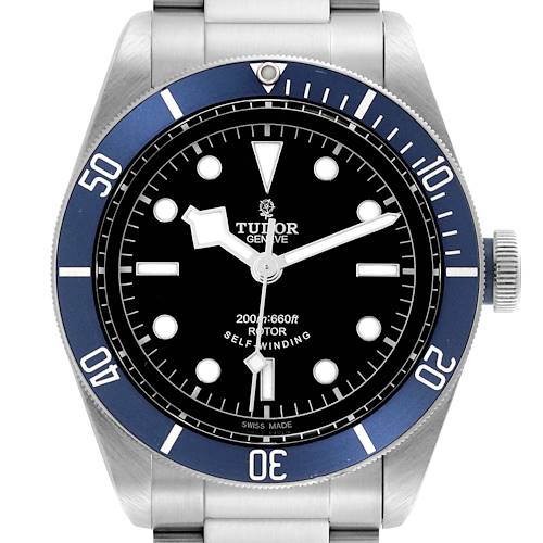 Photo of Tudor Heritage Black Bay Blue Bezel Steel Mens Watch 79220B Box Card