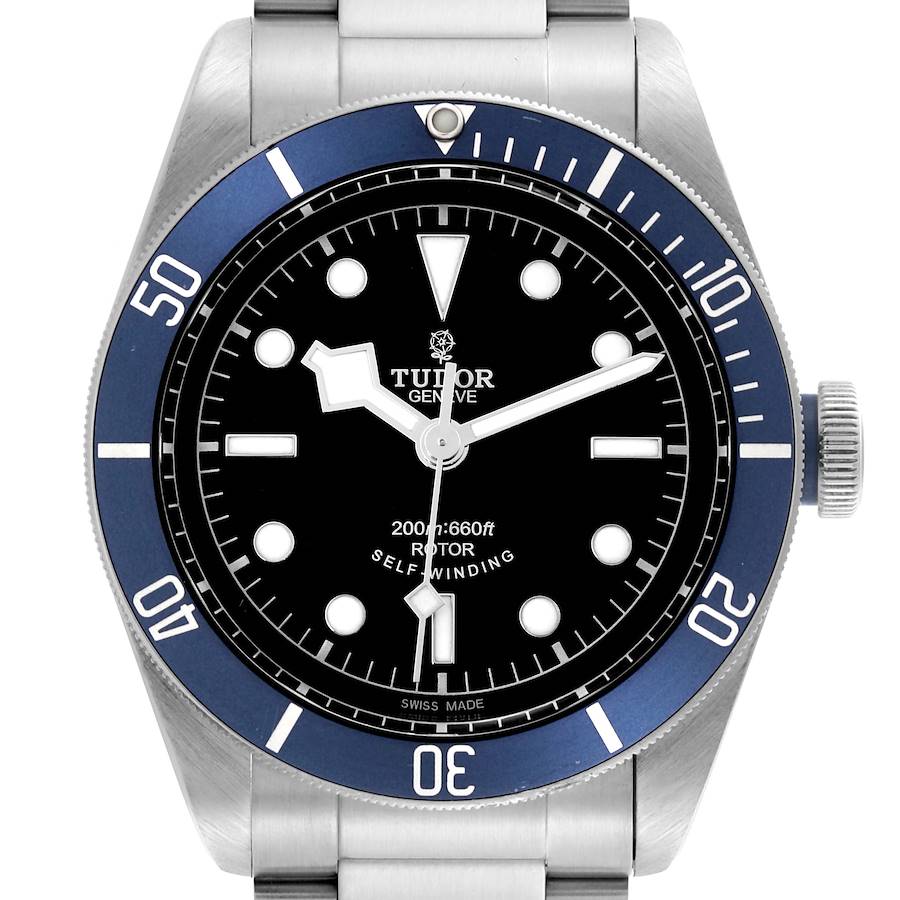 Tudor Heritage Black Bay Blue Bezel Steel Mens Watch 79220B Box Card SwissWatchExpo