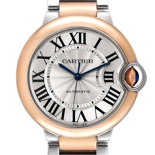 Photo of Cartier Ballon Bleu Midsize 36 Steel Rose Gold Watch W2BB0003 Box Papers