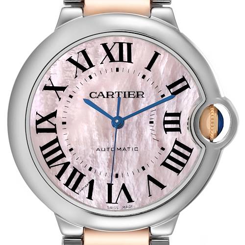 Photo of Cartier Ballon Bleu Steel Rose Gold Mother of Pearl Ladies Watch W6920033
