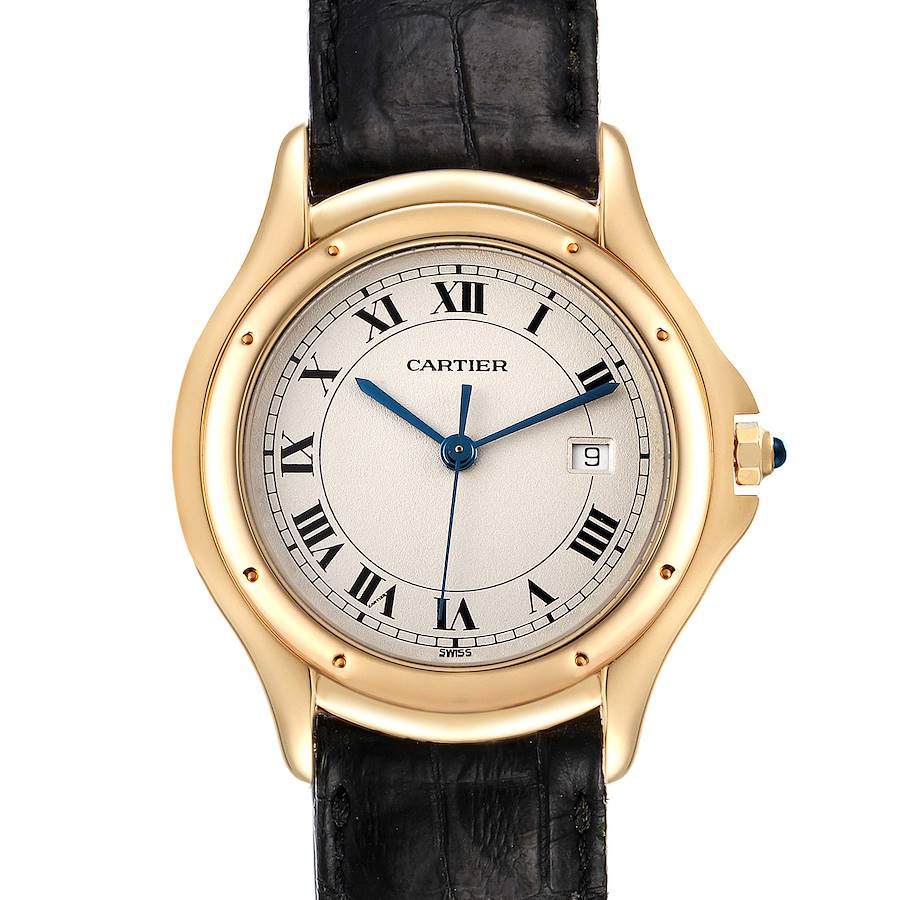 Cartier Cougar 18K Yellow Gold Silver Dial Ladies Watch 887920 SwissWatchExpo