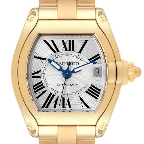 Photo of Cartier Roadster Silver Dial Yellow Gold Large Mens Watch W62005V1