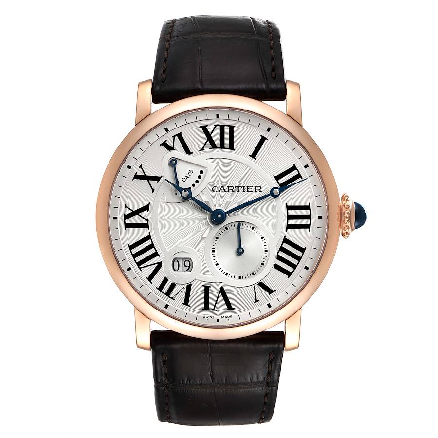 Cartier Rotonde 18k Rose Gold Power Reserve Mens Watch W1556203