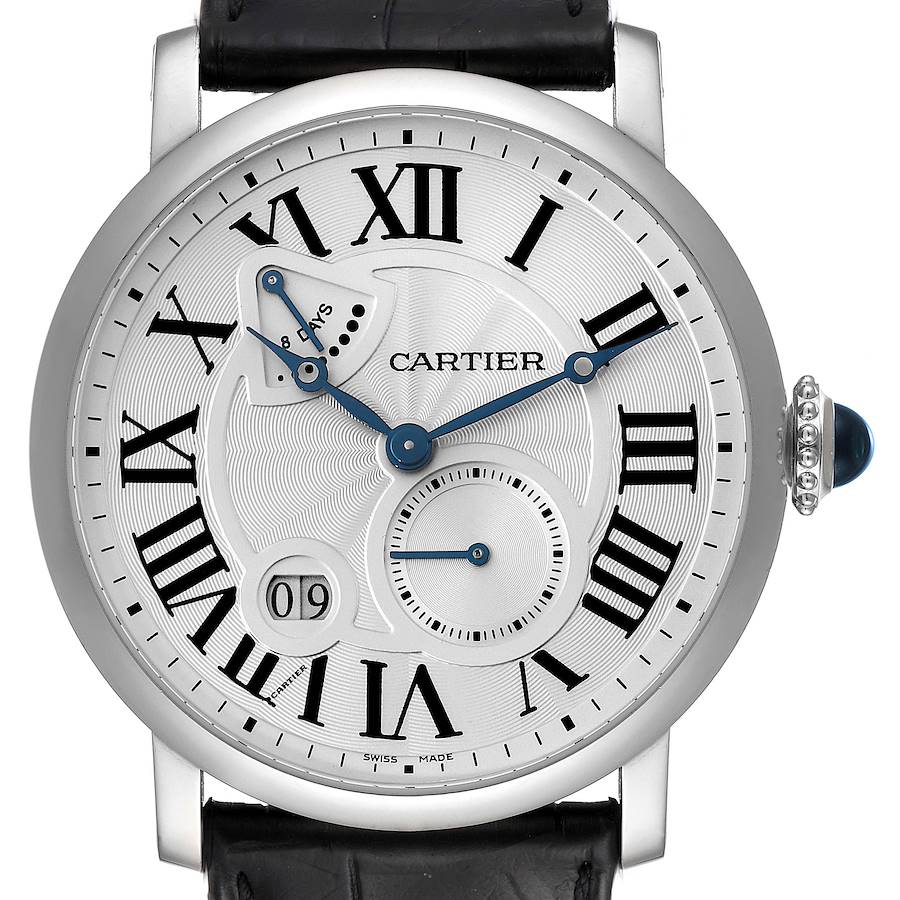 Cartier Rotonde 18k White Gold Silver Dial Mens Watch W1556202 SwissWatchExpo