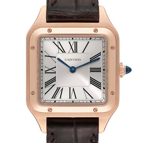 Photo of Cartier Santos Dumont Large Rose Gold Silver Dial Mens Watch WGSA0021