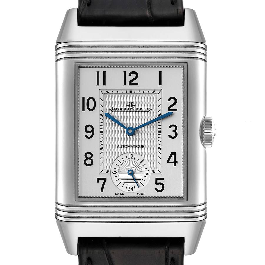 Jaeger LeCoultre Reverso Duo Day Night Steel Watch 215.8.S9 Q3838420 Box Papers SwissWatchExpo
