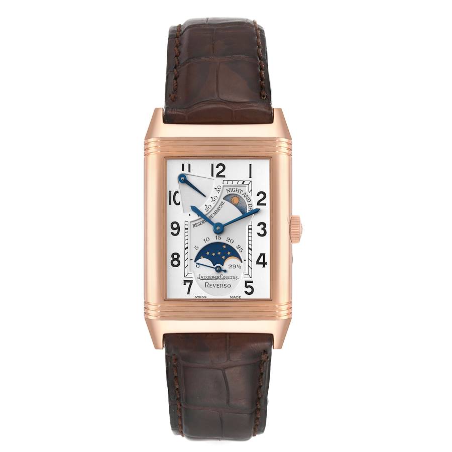 Jaeger LeCoultre Reverso Sun Moon Rose Gold Mens Watch 270.2.63