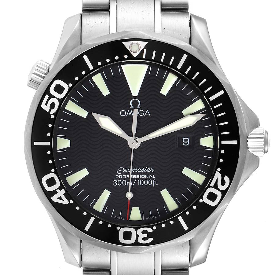 Omega Seamaster 41mm Black Dial Stainless Steel Watch 2264.50.00 Box Card SwissWatchExpo