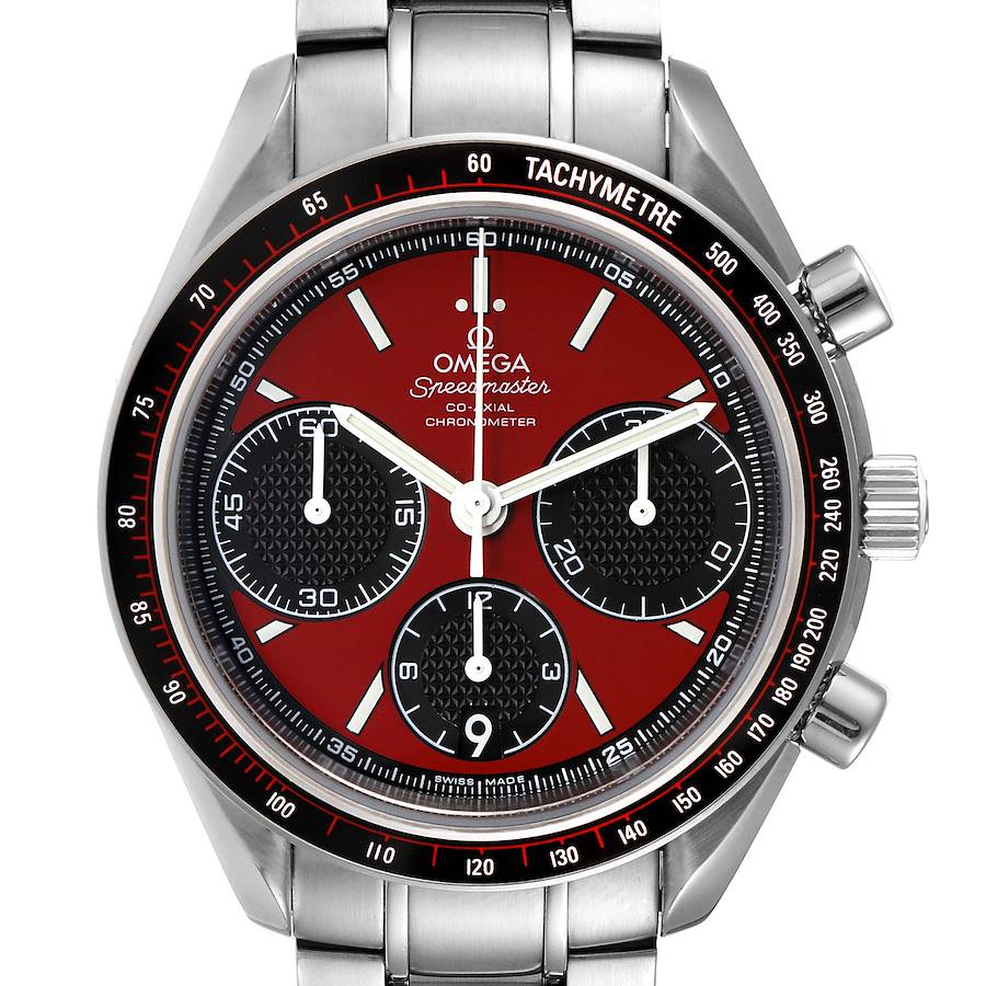 Omega Speedmaster Racing Red Dial Mens Watch 326.30.40.50.11.001 Box Card SwissWatchExpo