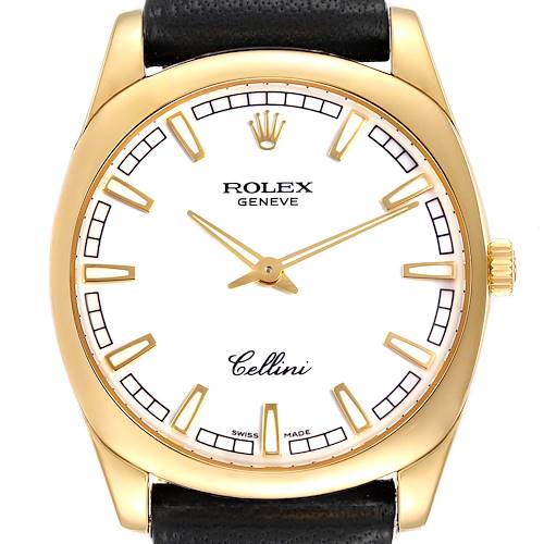 Photo of Rolex Cellini Danaos 18k Yellow Gold White Dial Mens Watch 4243