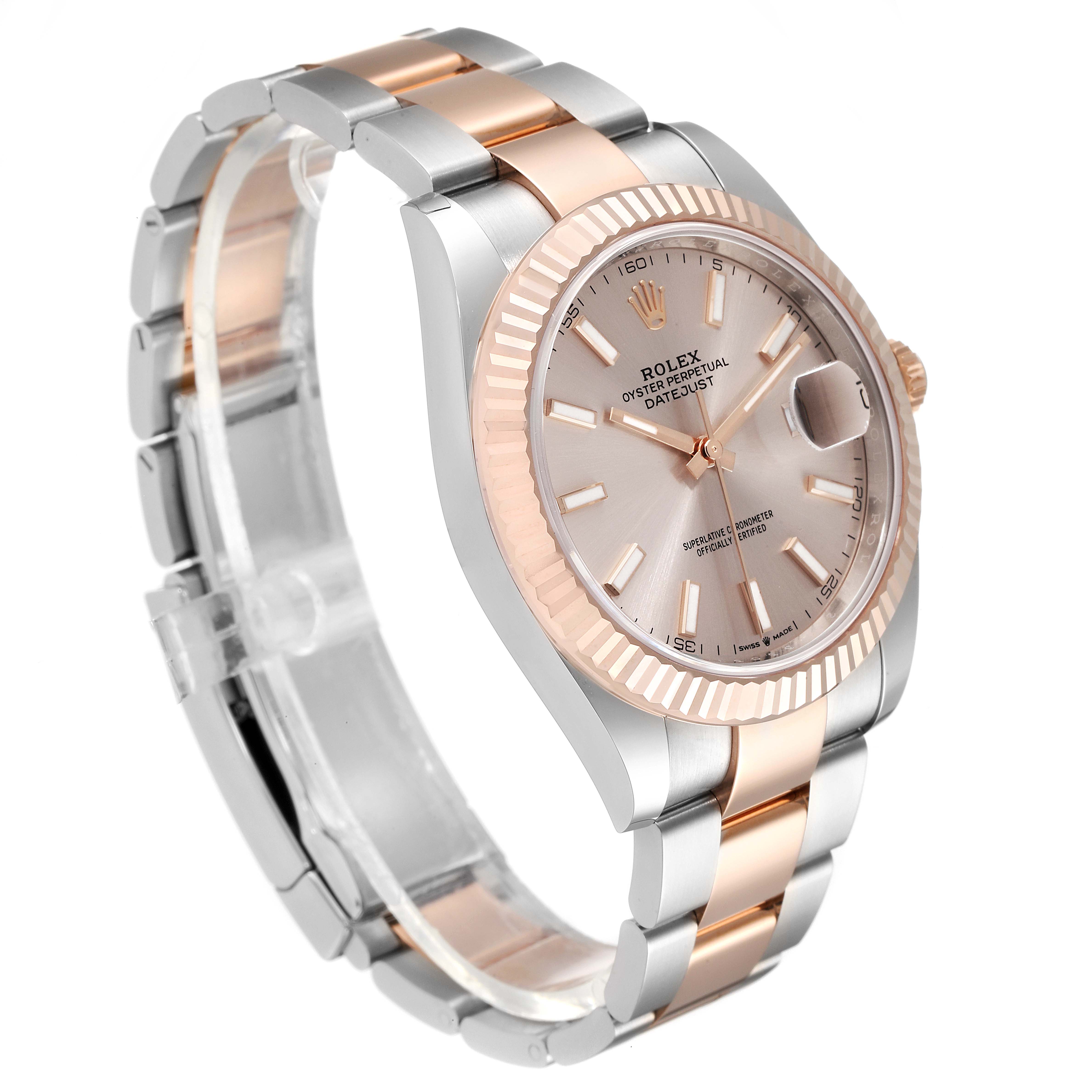 The Rolex Datejust 41 126331 Men's Steel and Gold (two tone) Beige Dial 126331 Men's Steel and Gold (two tone) Beige Dial watch is shown at an angle highlighting the face, bezel, and two-tone bracelet.