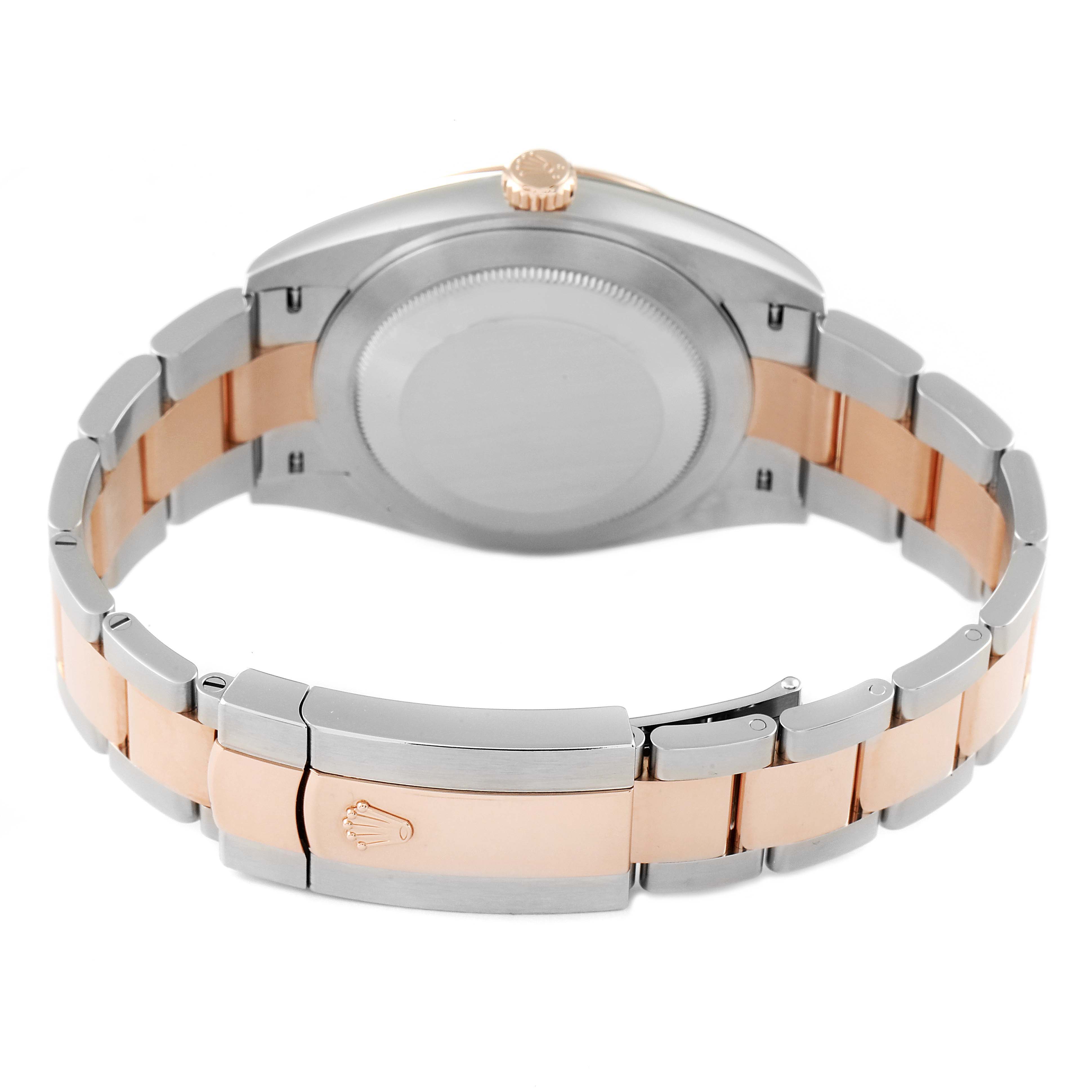 This image shows the rear view of the Rolex Datejust 41 126331 Men's Steel and Gold (two tone) Beige Dial 126331 Men's Steel and Gold (two tone) Beige Dial, including the bracelet and case back.