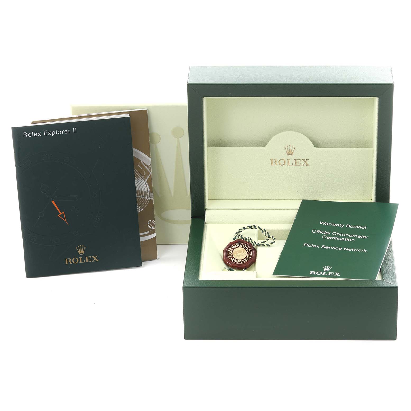 The image shows the Rolex Datejust 116234 Men
s Stainless Steel Blue Dial 116234 Men
s Stainless Steel Blue Dial packaging, including the box, booklets, and a certification tag.