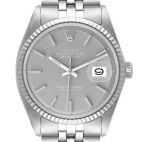 Photo of Rolex Datejust Steel White Gold Grey Ghost Dial Vintage Mens Watch 1601