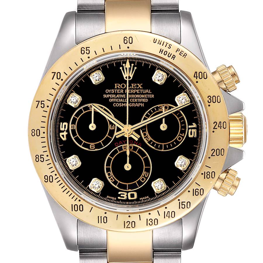 Rolex Daytona Steel Yellow Gold Diamond Chronograph Watch 116523 SwissWatchExpo