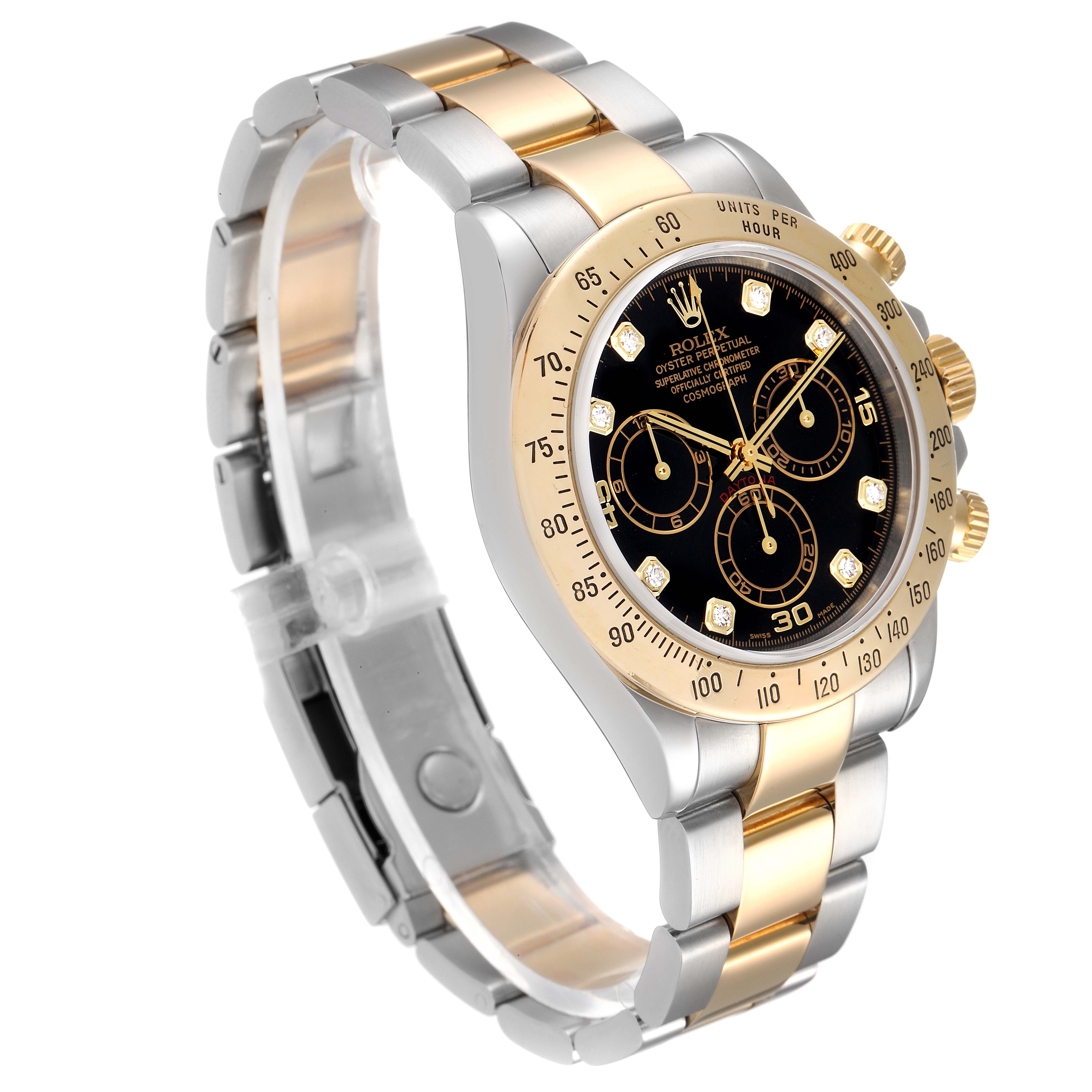 Rolex Daytona Steel Yellow Gold Diamond Chronograph Watch 116523 ...