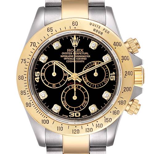 Photo of Rolex Daytona Steel Yellow Gold Diamond Chronograph Watch 116523