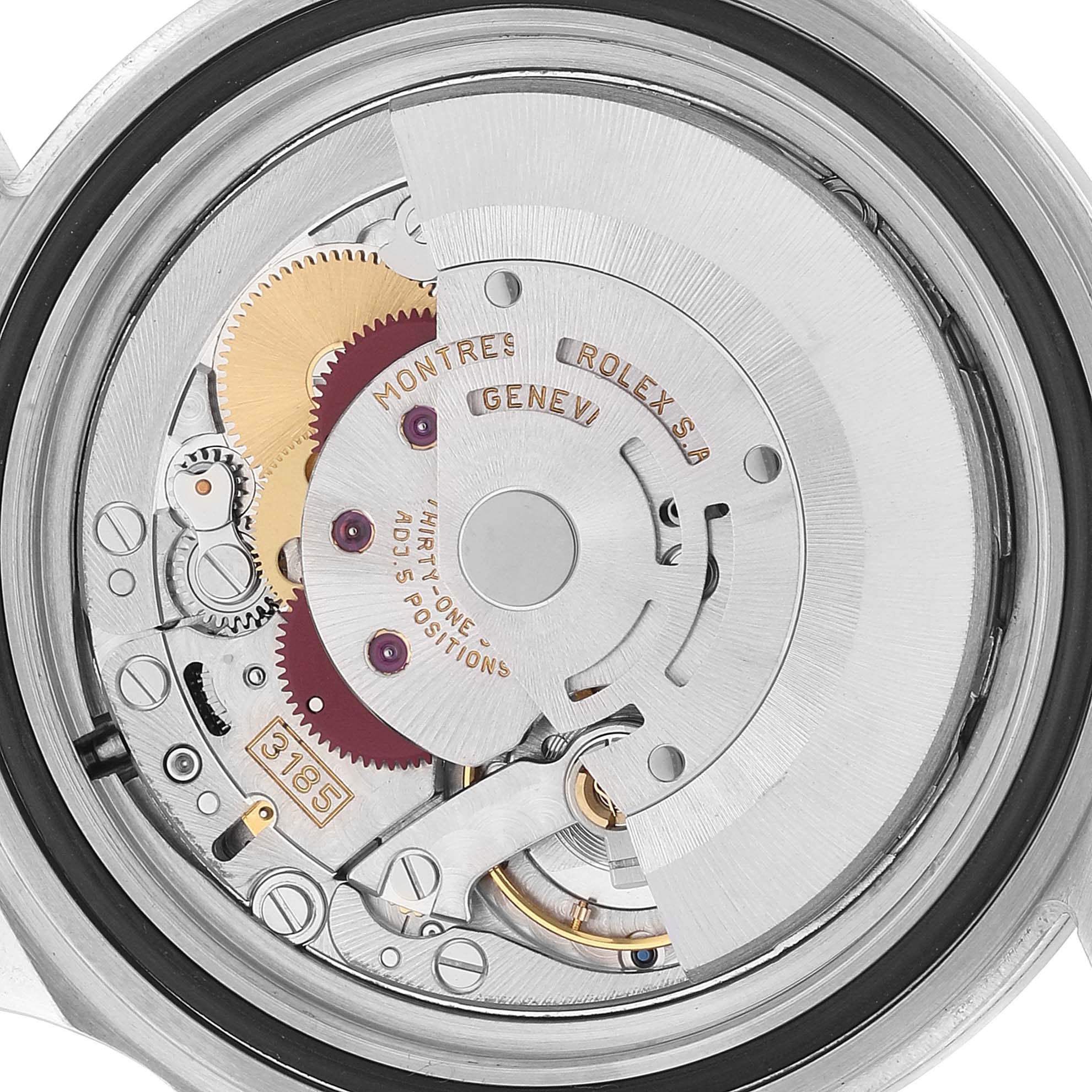 This is an internal view of the Rolex Explorer 16570 Men
s Stainless Steel Black Dial 16570 Men
s Stainless Steel Black Dial model, showcasing its intricate movement mechanisms.