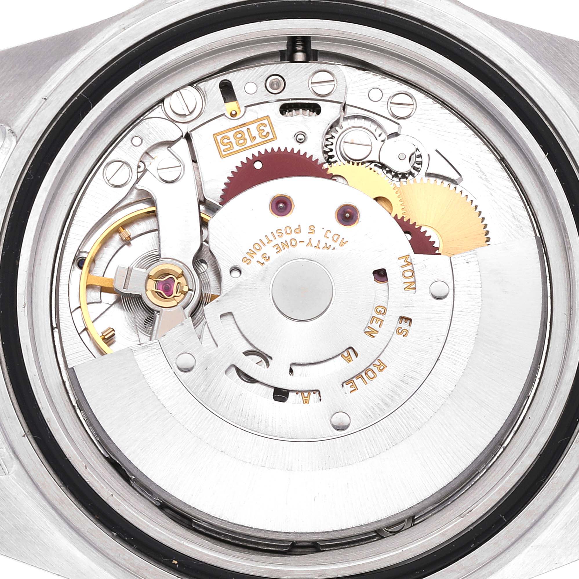 This image shows the internal movement components of a Rolex Explorer 16570 Men
s Stainless Steel Black Dial 16570 Men
s Stainless Steel Black Dial watch.