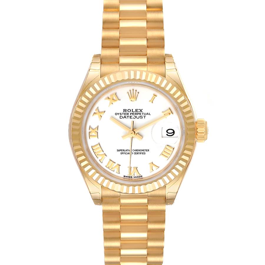 Rolex President Datejust Yellow Gold White Roman Dial Watch 279178 Unworn SwissWatchExpo