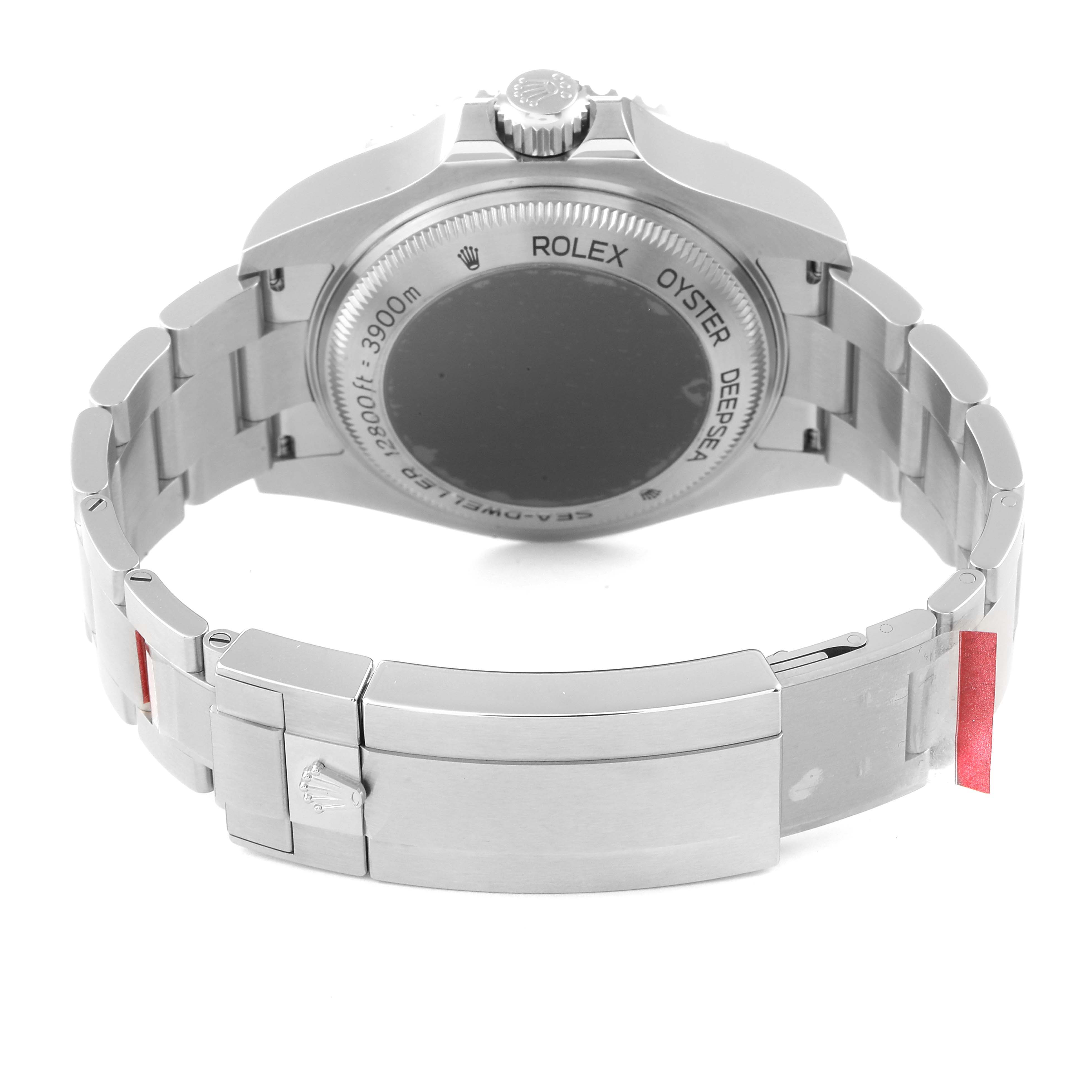 The image shows the back case and bracelet of a Rolex Sea-Dweller 126660 Men
s Stainless Steel Blue Dial 126660 Men
s Stainless Steel Blue Dial watch from a rear angle.