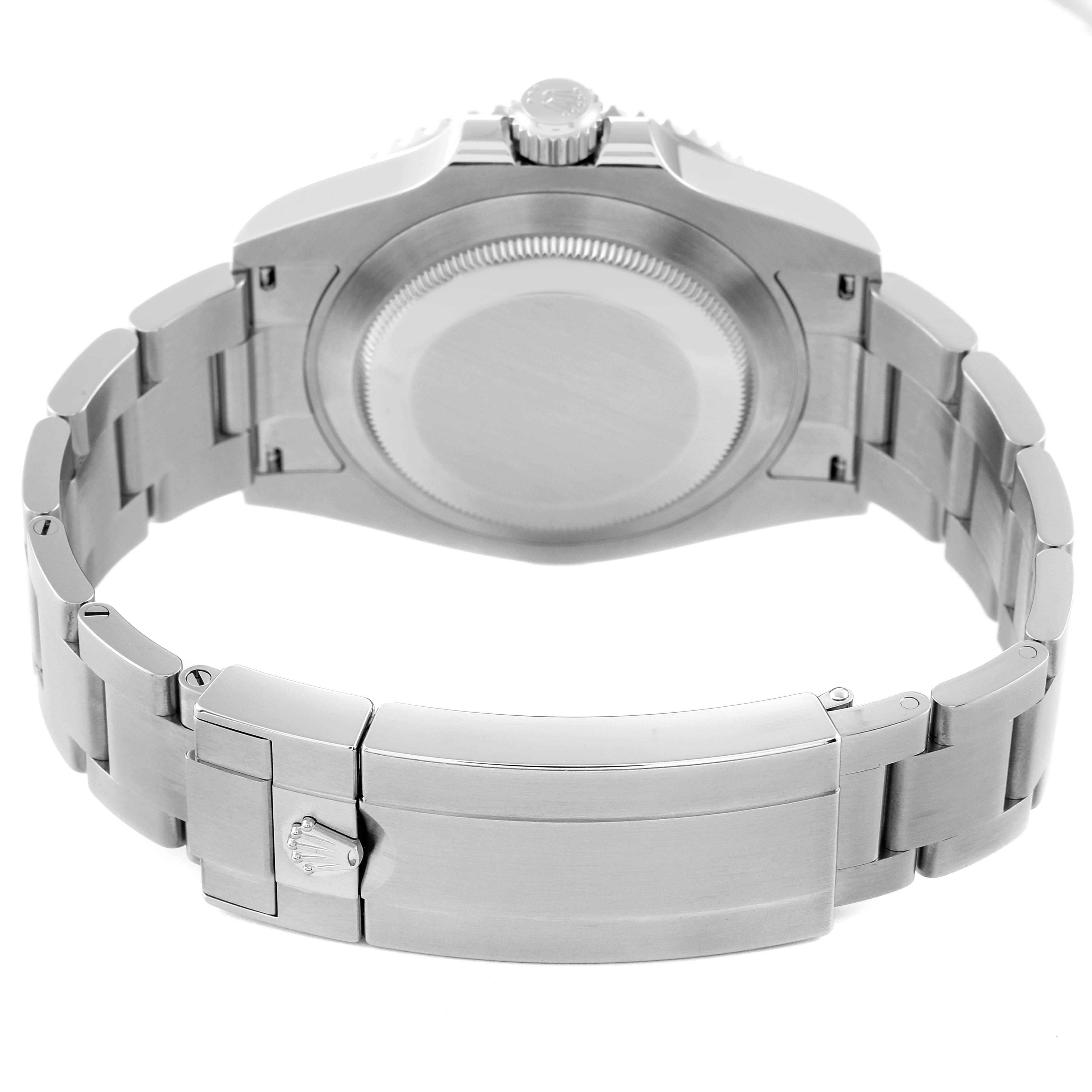 This image shows the back and clasp of a Rolex Submariner 126610 Men's Stainless Steel Black Dial 126610 Men's Stainless Steel Black Dial watch, highlighting the stainless steel bracelet and case back.