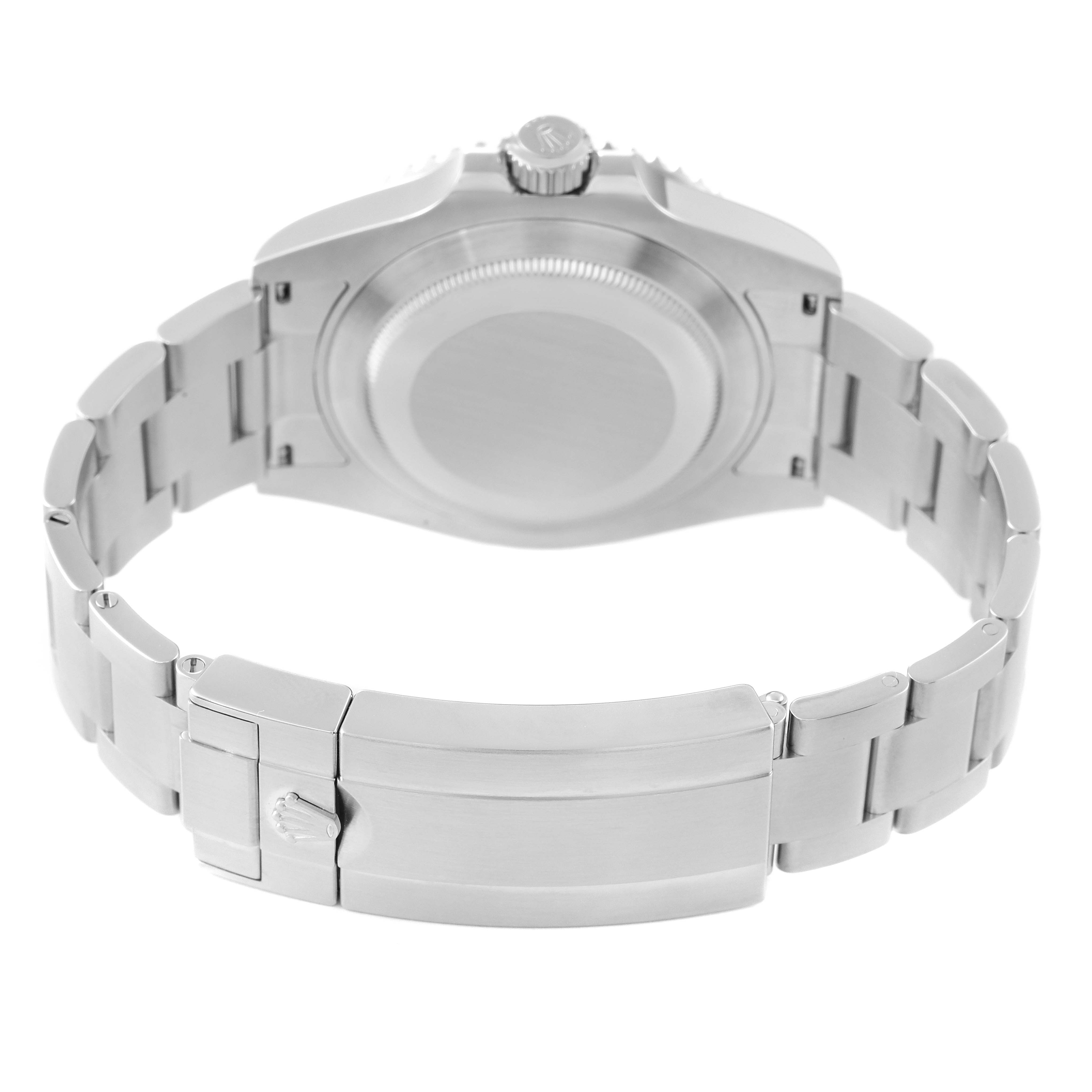 The image shows the back of a Rolex Submariner 126610 Men
s Stainless Steel Black Dial 126610 Men
s Stainless Steel Black Dial watch, highlighting the case back, bracelet, and clasp from a rear angle.