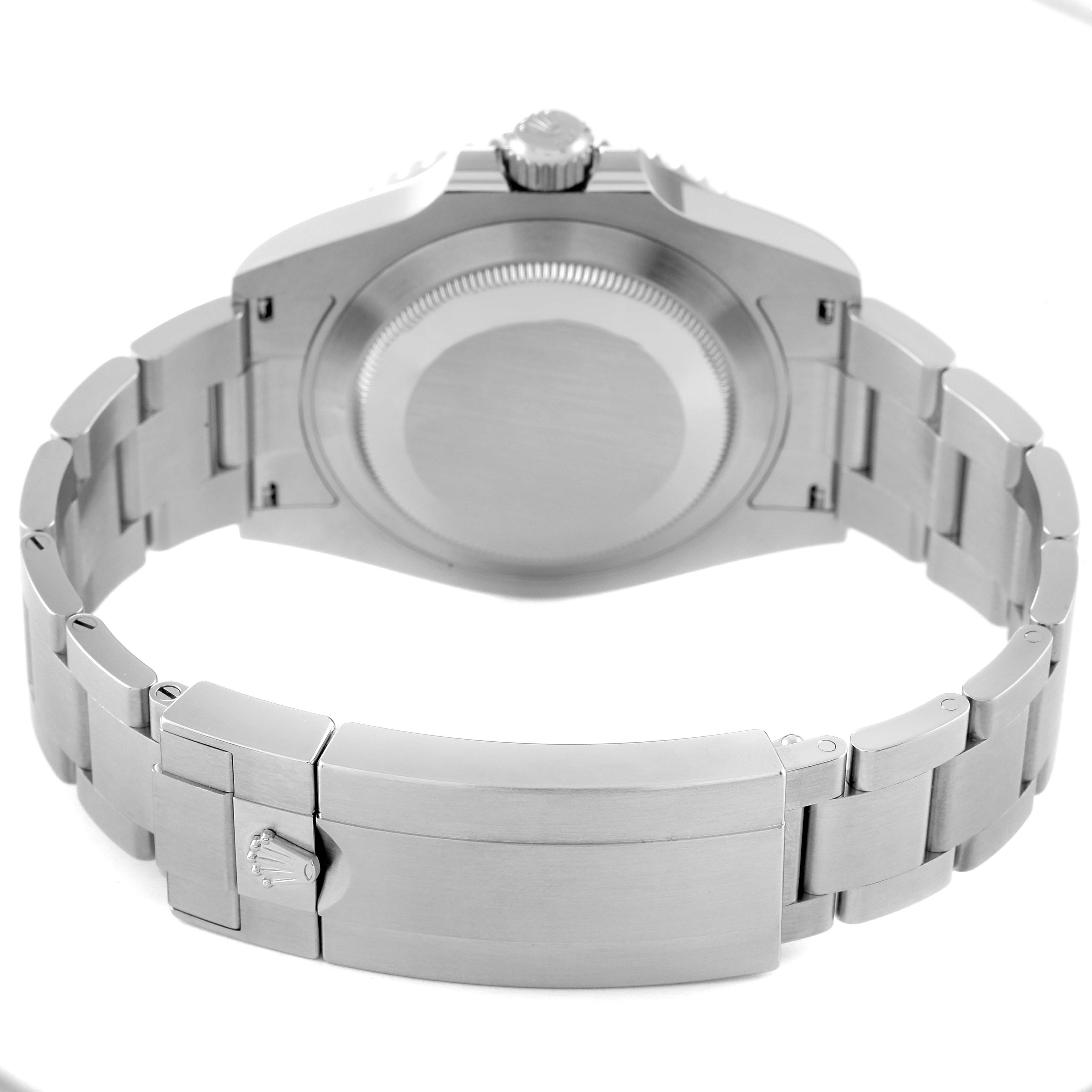 The image shows the back case and bracelet of a Rolex Submariner 124060 Men's Stainless Steel Black Dial 124060 Men's Stainless Steel Black Dial watch from a rear angle.