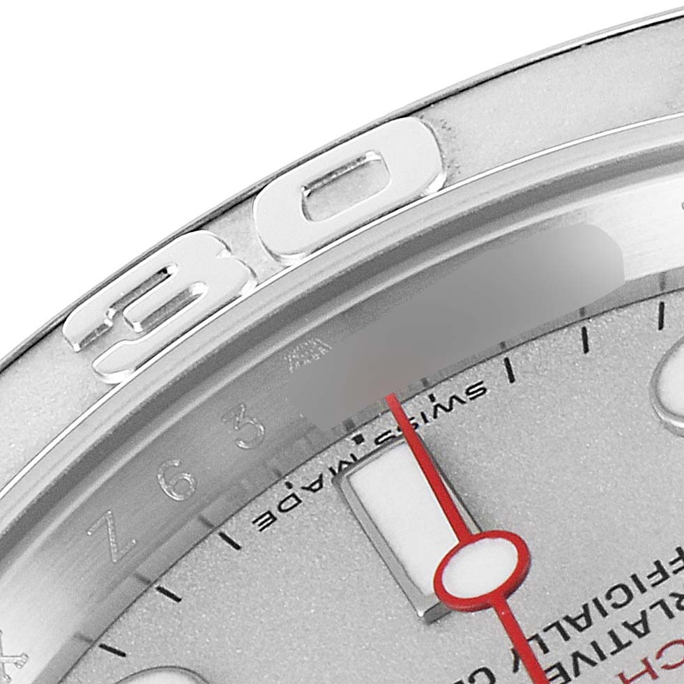 The image shows a close-up of the dial and bezel of a Rolex Yacht-Master 16622 Men's Stainless Steel Silver Dial 16622 Men's Stainless Steel Silver Dial watch, highlighting the minute markers and "30" on the bezel.