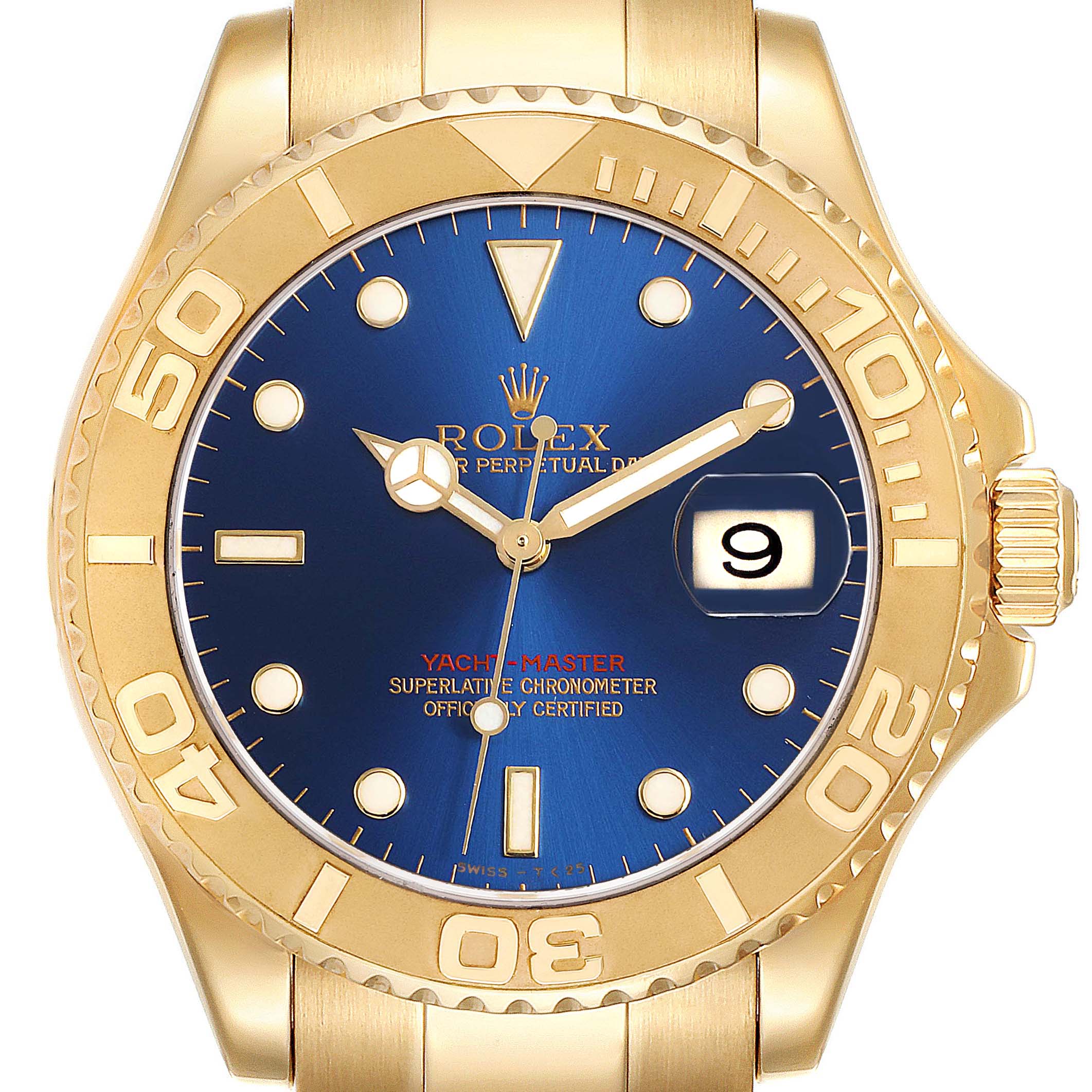Beloved slå angst Rolex Yachtmaster 40mm Yellow Gold Blue Dial Mens Watch 16628 |  SwissWatchExpo