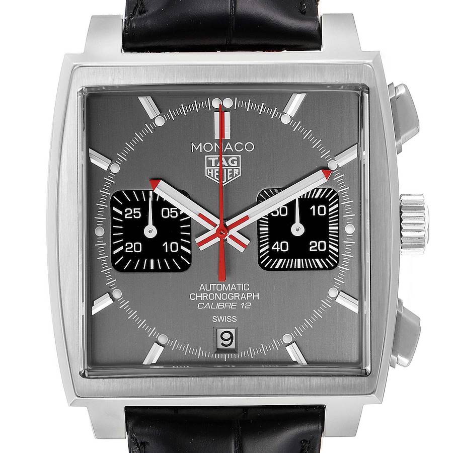 Tag Heuer Monaco Grey Dial Limited Steel Mens Watch CAW211J Unworn SwissWatchExpo