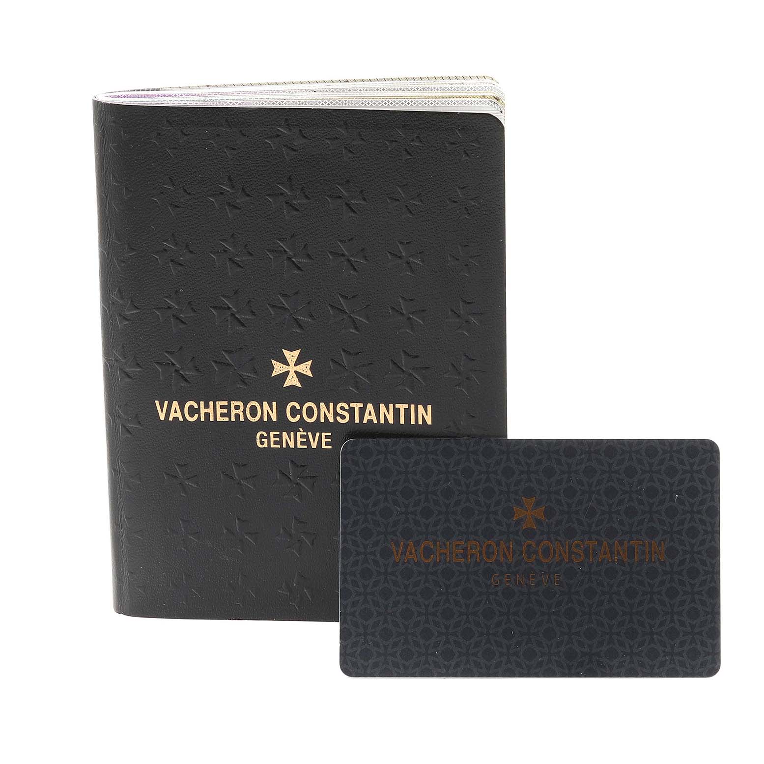 The image shows a warranty booklet and card for the Vacheron Constantin Historiques 82035/000J-9964 Men's Yellow Gold Silver Dial 82035/000J-9964 Men's Yellow Gold Silver Dial model.