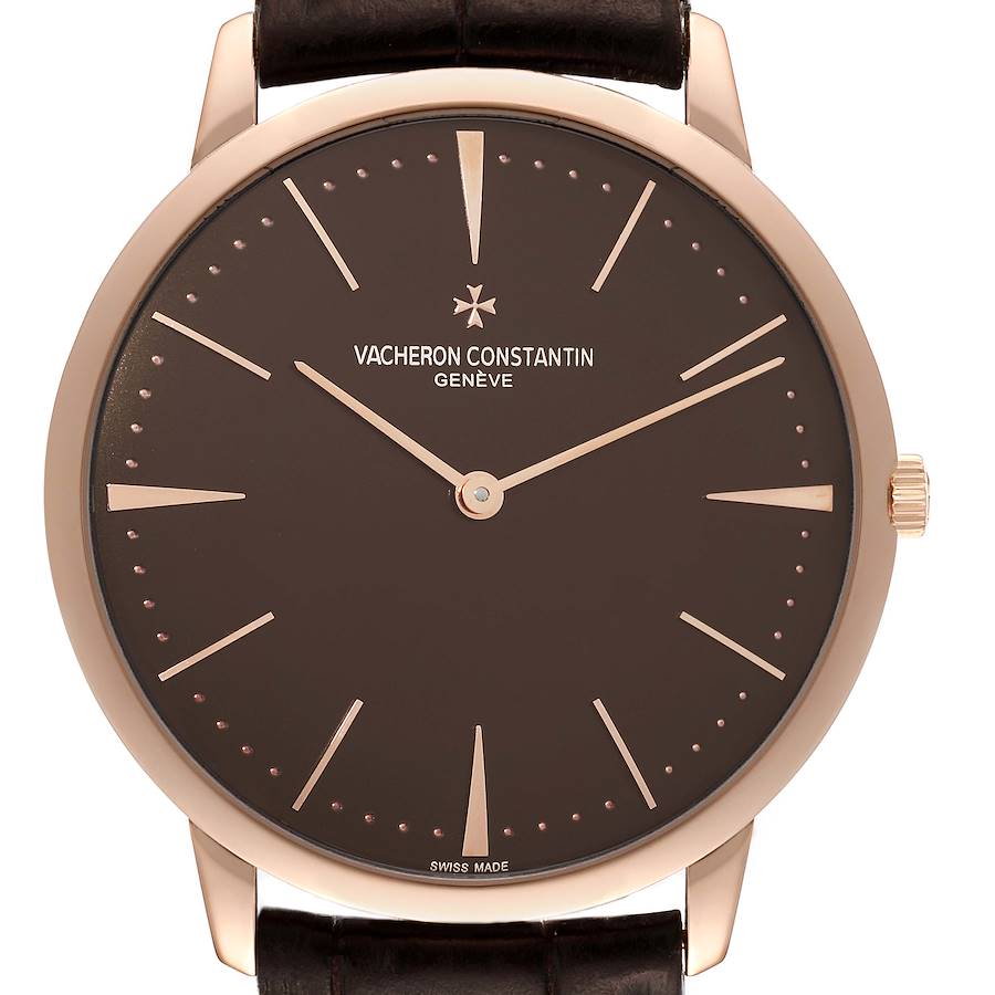 Vacheron Constantin Patrimony Grand Taille Brown Dial Rose Gold Watch 81180 Card SwissWatchExpo