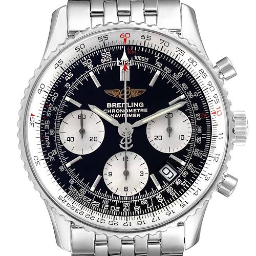 Photo of Breitling Navitimer Black Dial Chronograph Steel Mens Watch A23322 Box Papers