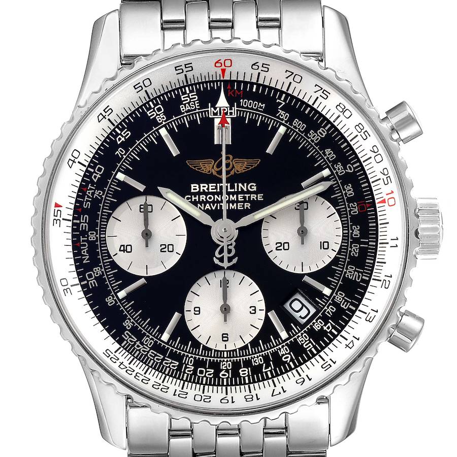 Breitling Navitimer Black Dial Chronograph Steel Mens Watch A23322 Box Papers SwissWatchExpo