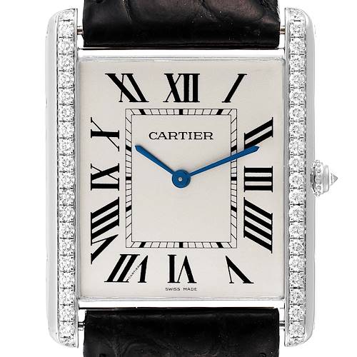 Photo of Cartier Tank Louis XL 18k White Gold Diamond Mens Watch WT200006
