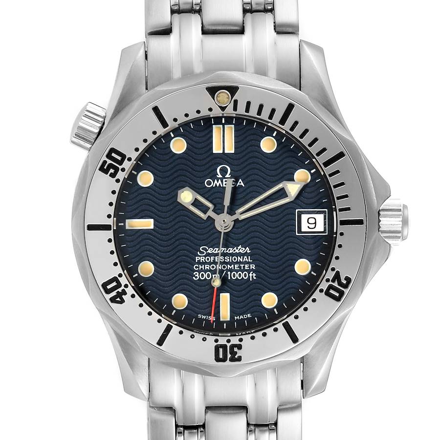 Omega Seamaster Midsize 36 Blue Dial Steel Mens Watch 2552.80.00 SwissWatchExpo