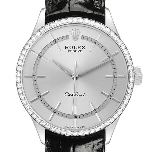 Photo of Rolex Cellini Time White Gold Diamond Mens Watch 50709