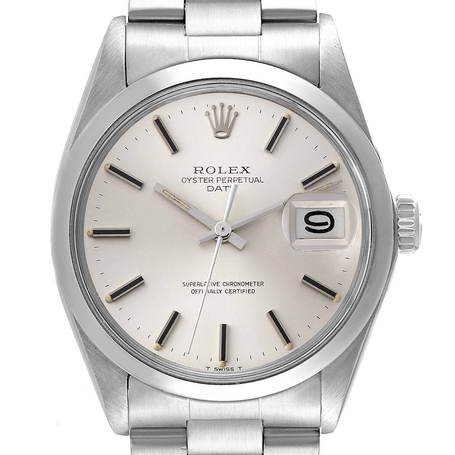 Rolex Date Stainless Steel Silver Dial Vintage Mens Watch 1500 SwissWatchExpo