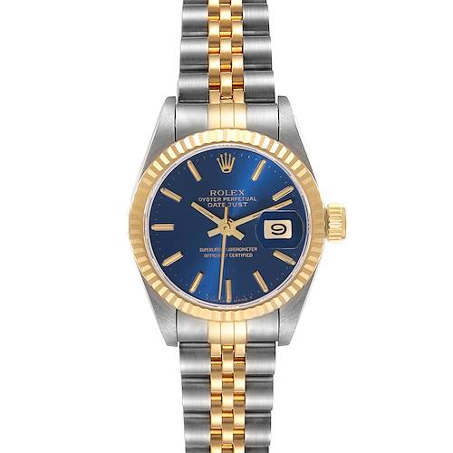 Photo of Rolex Datejust Blue Dial Steel Yellow Gold Ladies Watch 69173
