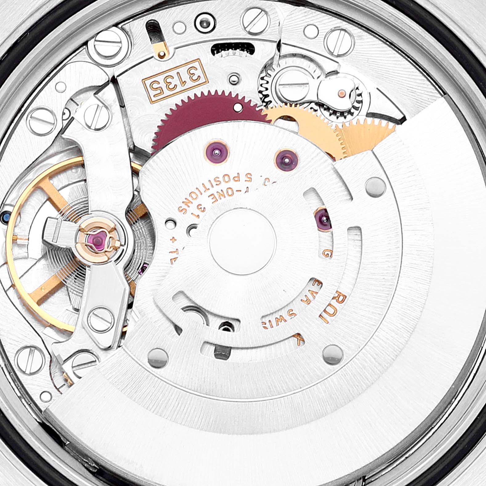 This image shows the intricate inner mechanism and movement components of the Rolex Turn-o-Graph 116264 Men
s Stainless Steel Black Dial 116264 Men
s Stainless Steel Black Dial watch.