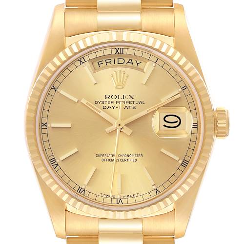 Photo of NOT FOR SALE Rolex President Day-Date Yellow Gold Champagne Dial Mens Watch 18038 PARTIAL PAYMENT