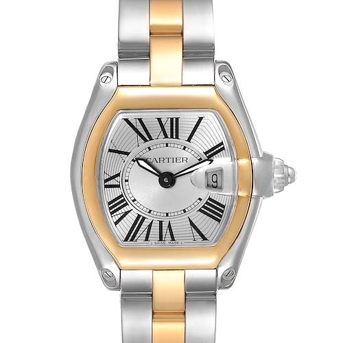 Photo of Cartier Roadster Silver Dial Steel Yellow Gold Ladies Watch W62026Y4