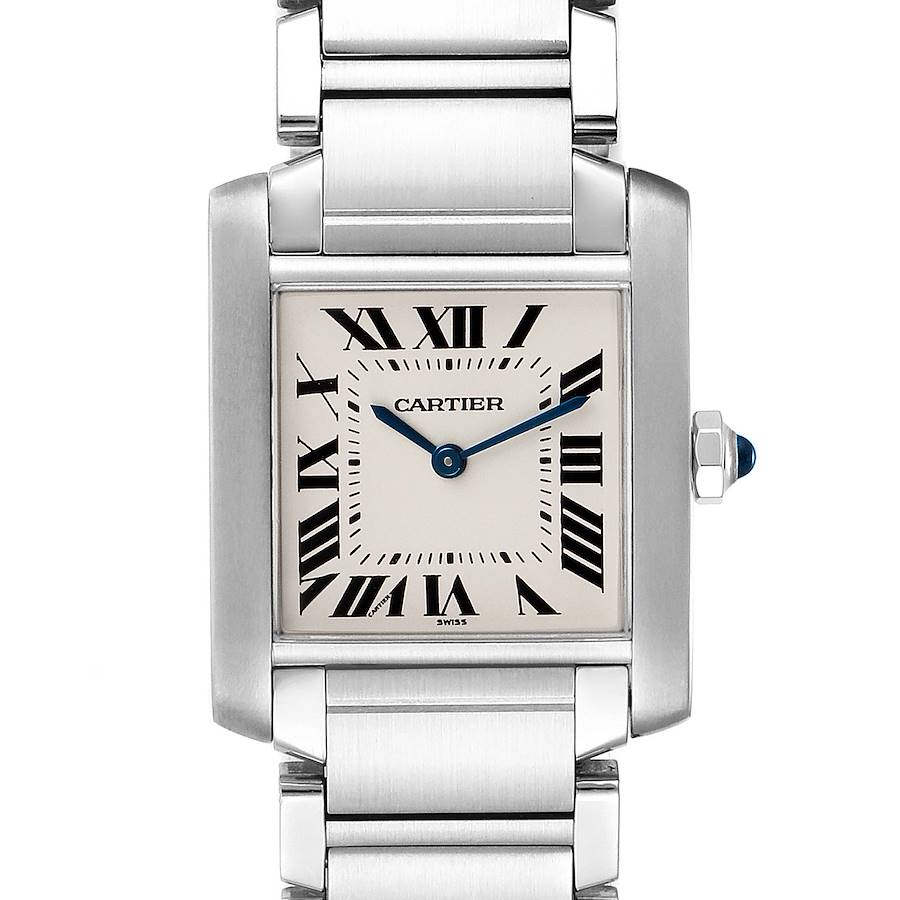 Cartier Tank Francaise Midsize Silver Dial Steel Ladies Watch WSTA0005 SwissWatchExpo